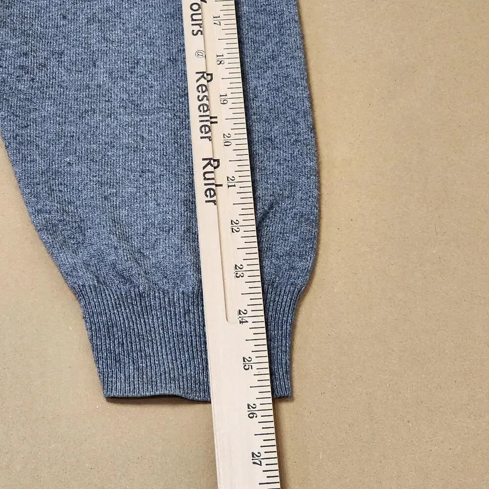 Orvis Sweater Mens Large Gray Cotton Silk Cashmere Collared Pullover Knit